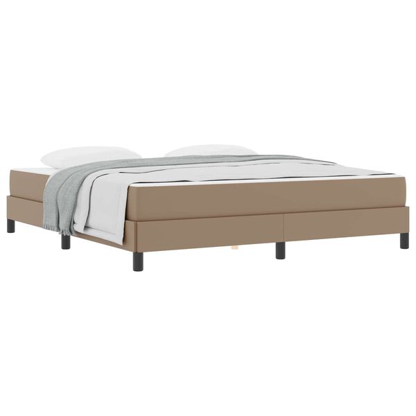 vidaXL Cadre de lit avec matelas Cappuccino 180 x 200 cm tissu