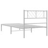vidaXL Cadre de lit métal sans matelas avec tête de lit blanc 90x200cm