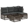 vidaXL Ensemble de canap&eacute; de jardin 5 pc Gris polyrotin