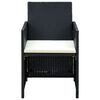vidaXL Salon de jardin 4 pcs avec coussins R&eacute;sine tress&eacute;e Noir
