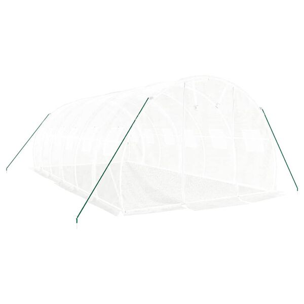 vidaXL Serre avec cadre en acier blanc 18 m&sup2; 6x3x2 m
