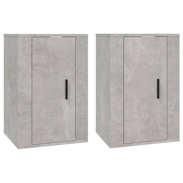 vidaXL Meubles TV muraux 2 pcs Gris b&eacute;ton 40x34,5x60 cm
