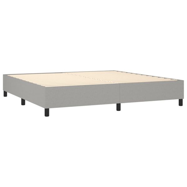 vidaXL Sommier &agrave; lattes de lit avec matelas Gris clair 200x200cm Tissu