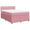vidaXL Sommier à lattes de lit avec matelas Rose 140x200 cm Velours