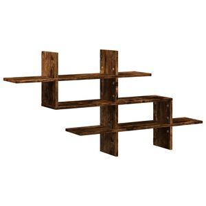 vidaXL &Eacute;tag&egrave;re murale ch&ecirc;ne fum&eacute; 124,5x18x60,5 cm bois d'ing&eacute;nierie