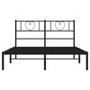 vidaXL Cadre de lit m&eacute;tal sans matelas avec t&ecirc;te de lit noir 140x190cm
