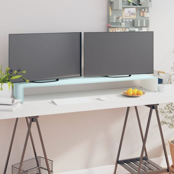 vidaXL Meuble TV/Support pour moniteur 120x30x13 cm verre vert