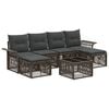 vidaXL Ensemble de canap&eacute; de jardin 7 pc Gris polyrotin