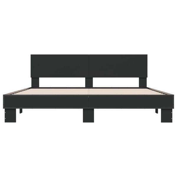 vidaXL Cadre de lit sans matelas noir 200x200 cm