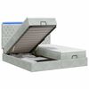 vidaXL Lit coffre avec matelas et LED Gris clair 160 x 200 cm Velours