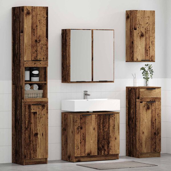 vidaXL Ensemble de mobilier de salle de bain 3 pcs Bois ancien