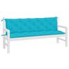 vidaXL Coussins de banc de jardin lot de 2 turquoise tissu Oxford