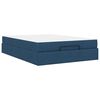 vidaXL Cadre de lit avec matelas avec matelas 2 pcs Bleu tissu