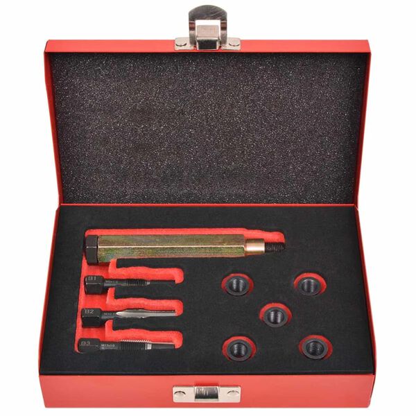 vidaXL Kit r&eacute;paration filetage bougie de pr&eacute;chauffage 9 pcs M9x1,0 mm