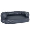 vidaXL Lit pour chien ergonomique Mousse Bleu fonc&eacute; 75x53cm Similicuir