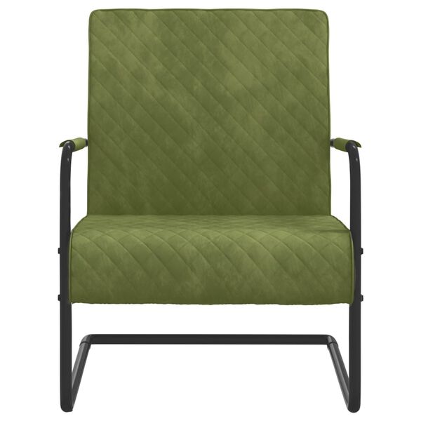 vidaXL Chaise cantilever Vert clair Velours