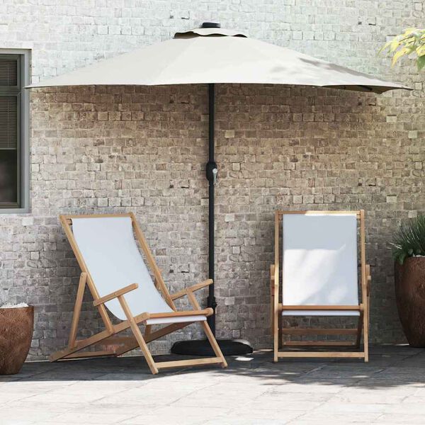 vidaXL Parasol de jardin Sable 294 x 150 x 224 cm Polyester et Acier