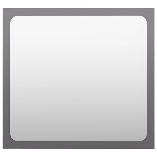 vidaXL Miroir de salle de bain Gris brillant 40x1,5x37 cm Agglom&eacute;r&eacute;