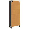 vidaXL Haut Armoire 2 pcs Ch&ecirc;ne noir Bois Agglom&eacute;r&eacute; et Verre
