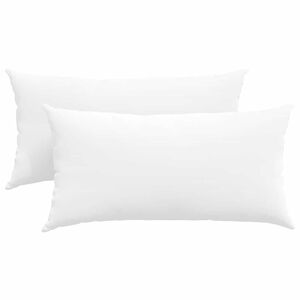 vidaXL Coussins de canap&eacute; 2 pcs Blanc 80 x 40 cm tissu