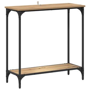 vidaXL Table console avec &eacute;tag&egrave;re ch&ecirc;ne artisanal 75 x 30.5 x 75 cm