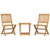 vidaXL Ensemble &agrave; manger de jardin pliable 3 pcs bois d'acacia massif