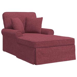 vidaXL Chaise lounge avec jupe 3 pc Bordeaux tissu 91 x 157 x 91 cm