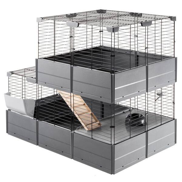 Ferplast Cage &agrave; lapins Multipla Double 107,5x72x96,5 cm Noir