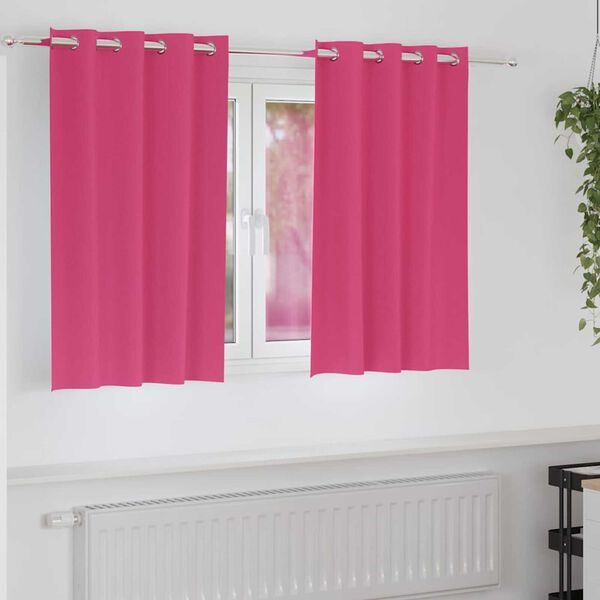 vidaXL Rideaux occultants avec anneaux 2 pcs Rose vif 140 x 140 cm