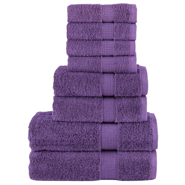 vidaXL Ensemble de serviettes de qualit&eacute; sup&eacute;rieure SOLUND 8pcs violet