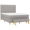 vidaXL Sommier &agrave; lattes de lit avec matelas Gris clair 140x200cm Tissu