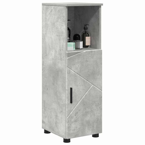 vidaXL Cabinet de salle de bain avec porte Gris b&eacute;ton 30 x 35 x 95 cm