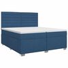 vidaXL Lit boxspring avec matelas Bleu 200 x 200 cm Tissu
