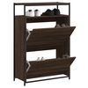 vidaXL Meuble &agrave; chaussures ch&ecirc;ne marron 75x34x112 cm bois d'ing&eacute;nierie