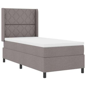 vidaXL Lit &agrave; ressort LED avec t&ecirc;te de lit Taupe 100 x 200 cm tissu