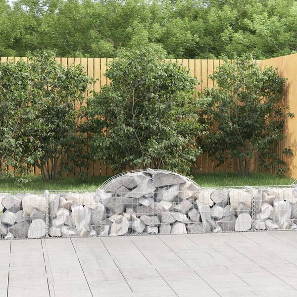 vidaXL Paniers &agrave; gabions arqu&eacute;s 4 pcs 200x30x40/60 cm Fer galvanis&eacute;