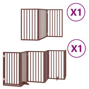 vidaXL Barrière pour chien porte pliable 9 panneaux bois de peuplier