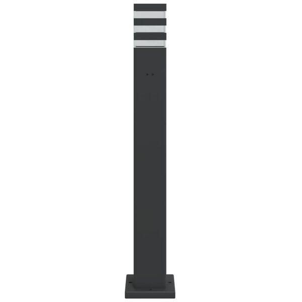 vidaXL Lampadaires d'ext&eacute;rieur avec sortie 3 pcs noir 80 cm aluminium