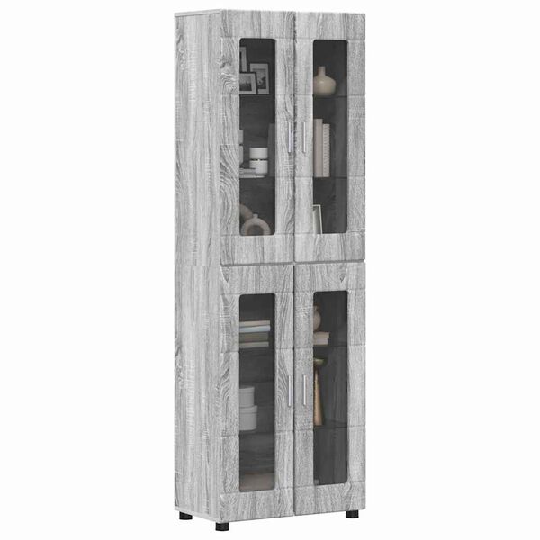 vidaXL Haut Armoire Gris Sonoma 60 x 35 x 182 cm Bois d'ing&eacute;nierie