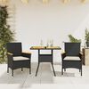 vidaXL Ensemble &agrave; manger de jardin et coussins 3 pcs noir rotin acacia