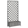 vidaXL Jardini&egrave;re avec treillis gris 90x35x180 cm bois massif de sapin