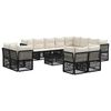 vidaXL Ensemble de canap&eacute; de jardin 13 pc Noir polyrotin
