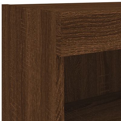 vidaXL Meubles TV avec lumières LED 2 pcs chêne marron 60x30x30 cm