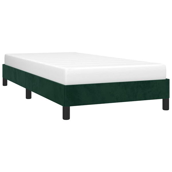 vidaXL Cadre de lit sans matelas vert fonc&eacute; 90x200 cm velours