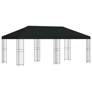vidaXL Abri de jardin 6 x 3 m Noir Polyester et Acier 190 gsm