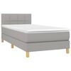 vidaXL Sommier &agrave; lattes de lit avec matelas Gris clair 90x200 cm Tissu