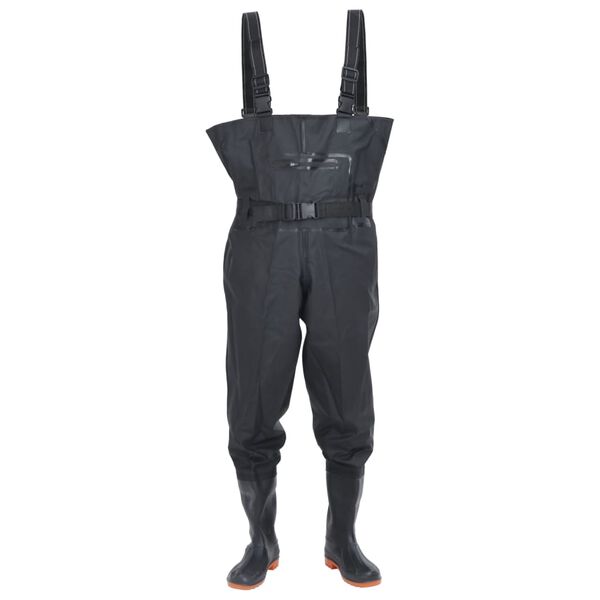 vidaXL Cuissardes avec bottes et ceinture noir taille 42