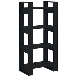 vidaXL Biblioth&egrave;que/S&eacute;parateur de pi&egrave;ce Noir 60x35x125 cm Bois massif