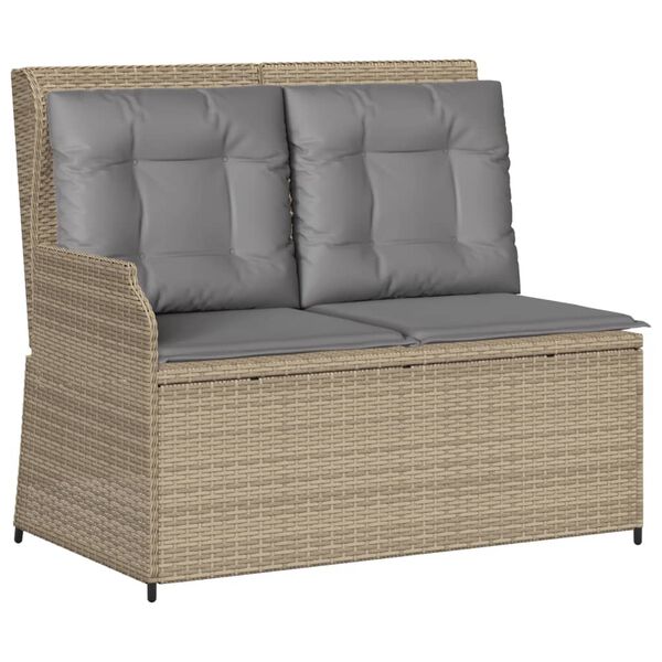vidaXL Salon de jardin avec coussins 4 pcs beige r&eacute;sine tress&eacute;e
