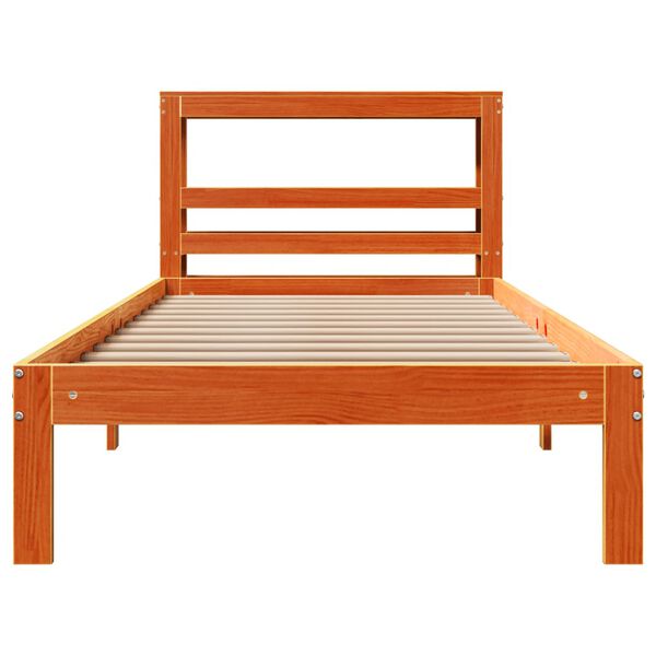 vidaXL Cadre de lit sans matelas cire marron 90x190 cm bois pin massif